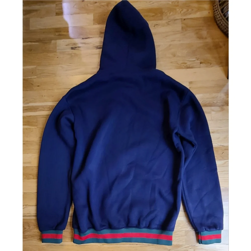 🆕️Gucci Sherpa Hood Cotton Full Zip Interlocking G Embroidered Hoodie Jacket XL